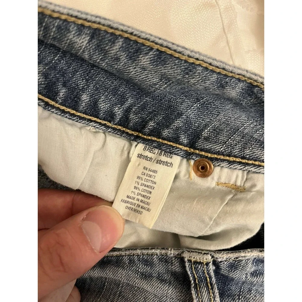 Vintage American Eagle Women's Size 8 Regular Blue Jeans Light Wash Distressed